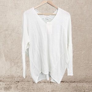 Miracle Asymmetrical Cream Long Sleeve Top